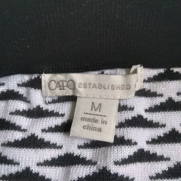 Cato Established 1946 Knit Sweater Skirt Black White Women's Size M - Picture 4 of 9